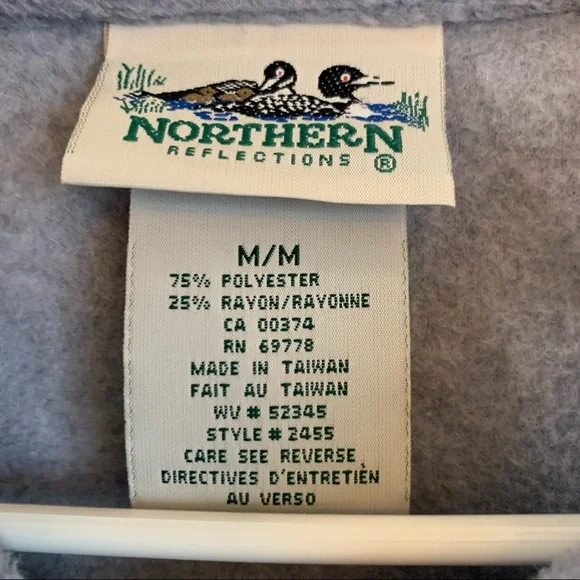 Vintage Fleece Top Shirt Shacket Medium Oversized Nautical Lighthouse Coastal - Picture 9 of 16